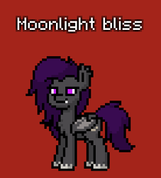 Size: 276x304 | Tagged: safe, oc, oc only, oc:moonlight bliss, bat pony, pony, pony town, red background, simple background, solo