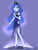 Size: 828x1077 | Tagged: safe, artist:nightglowfan, princess luna, human, equestria girls, g4, bare shoulders, blue eyeshadow, blue skin, clothes, cutie mark on clothes, dress, equestria girls-ified, ethereal hair, eyeshadow, female, high heels, jewelry, luna's crown, makeup, princess luna's cutie mark, regalia, shoes, solo, sparkles, sparkling, waifu material