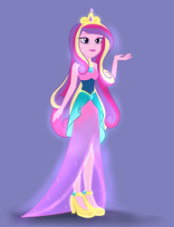 Size: 828x1077 | Tagged: safe, artist:nightglowfan, princess cadance, human, equestria girls, g4, bare shoulders, female, high heels, shoes, solo