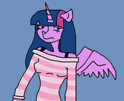 Size: 497x407 | Tagged: safe, twilight sparkle, alicorn, anthro, g4, female, horn, wings