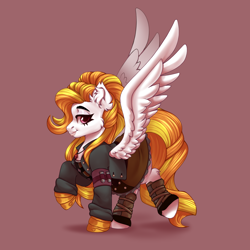 Size: 2000x2000 | Tagged: safe, artist:ariamidnighters, oc, oc only, pegasus, pony, clothes, ear fluff, high res, pegasus oc, simple background, solo, spread wings, wings