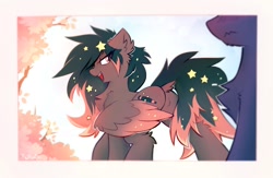 Size: 1536x1002 | Tagged: safe, artist:kejifox, oc, oc only, oc:ender, oc:star universe, pegasus, pony, blushing, butt, chest fluff, dock, ear fluff, looking at someone, looking back, open mouth, open smile, plot, smiling, solo focus, tail