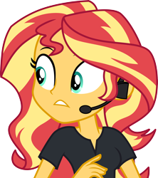 Size: 3000x3381 | Tagged: safe, artist:cloudy glow, sunset shimmer, human, all the world's off stage, equestria girls, g4, my little pony equestria girls: better together, director shimmer, female, high res, simple background, solo, transparent background, vector