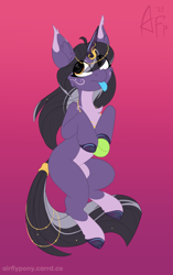 Size: 1000x1594 | Tagged: safe, artist:airfly-pony, oc, oc only, oc:rivibaes, pony, unicorn, ball, blue tongue, female, gradient background, patreon, patreon reward, solo, tennis ball, tongue out
