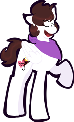 Size: 1114x1850 | Tagged: safe, artist:phyrolight, oc, oc:markey malarkey, pegasus, pony, bandana, crossover, folded wings, male, raised hoof, simple background, solo, the mark side, transparent background, wings, wrong cutie mark