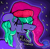 Size: 3696x3632 | Tagged: safe, artist:djsleepyhooves, oc, oc only, oc:djsleepyhooves, earth pony, pony, cel shading, digital art, ears back, earth pony oc, eyes closed, female, gradient background, hair over eyes, hat, high res, ms paint, nightcap, shading, sleeping, solo, text