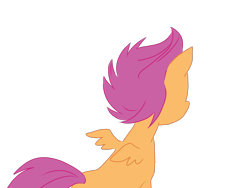 Size: 1600x1200 | Tagged: safe, artist:cheryl-jum, scootaloo, pegasus, pony, g4, butt, facing away, plot, scootabutt, simple background, solo, transparent background