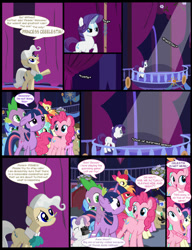 Size: 783x1021 | Tagged: safe, artist:dendoctor, mayor mare, pinkie pie, rarity, spike, sweetie belle, twilight sparkle, dragon, pony, unicorn, comic:queen of tartarus, friendship is magic, g4, ponyville, ponyville town hall, town hall
