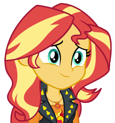 Size: 8627x9215 | Tagged: safe, artist:andoanimalia, sunset shimmer, human, equestria girls, equestria girls series, forgotten friendship, g4, cute, simple background, smiling, solo, transparent background, vector
