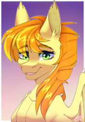 Size: 2760x3920 | Tagged: safe, artist:honeybbear, oc, oc only, pegasus, pony, bust, female, gradient background, high res, mare, portrait, solo