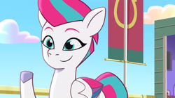 Size: 3072x1727 | Tagged: safe, screencap, zipp storm, pegasus, pony, g5, hot day huh?, my little pony: tell your tale, spoiler:g5, spoiler:my little pony: tell your tale, spoiler:tyts01e57, female, mare, smiling, solo
