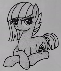Size: 1833x2118 | Tagged: safe, artist:legendoflink, limestone pie, earth pony, pony, g4, angry, female, mare, pen, pencil drawing, solo, traditional art, wingding eyes