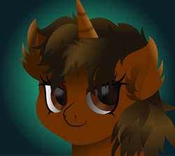 Size: 1350x1205 | Tagged: safe, artist:php178, oc, oc only, oc:nocturnal vision, alicorn, pony, .svg available, 30 minute art challenge, alicorn oc, alternate hairstyle, art challenge, brown eyes, brown mane, bust, commission, ear fluff, fluffy mane, gradient background, highlights, horn, inkscape, lidded eyes, looking at you, profile, smiling, smiling at you, solo, style, svg, test, vector, wings, ych example, your character here