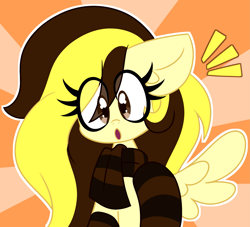 Size: 2201x2000 | Tagged: safe, artist:ladylullabystar, oc, oc:guylian, pegasus, pony, alternate hairstyle, clothes, female, high res, mare, scarf, solo