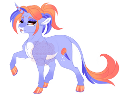Size: 3500x2700 | Tagged: safe, artist:gigason, oc, oc only, oc:magic brush, pony, unicorn, cloven hooves, female, high res, magical lesbian spawn, mare, obtrusive watermark, offspring, one eye closed, parent:sassy saddles, parent:sea swirl, raised hoof, simple background, solo, tongue out, transparent background, watermark, wink