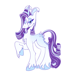 Size: 1000x1000 | Tagged: safe, artist:sugvr_alien, rarity, pony, unicorn, g4, alternate design, colored hooves, redesign, simple background, solo, white background