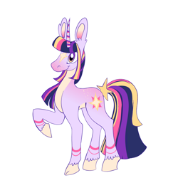 Size: 1000x1000 | Tagged: safe, artist:sugvr_alien, twilight sparkle, pony, unicorn, g4, alternate design, redesign, simple background, solo, unicorn twilight, white background