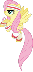Size: 3187x6808 | Tagged: safe, artist:starryshineviolet, fluttershy, pegasus, pony, g4, hurricane fluttershy, female, flying, mare, simple background, solo, transparent background, vector, workout outfit