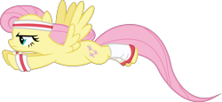Size: 10941x5042 | Tagged: safe, artist:starryshineviolet, fluttershy, pegasus, pony, g4, hurricane fluttershy, female, flying, mare, simple background, solo, transparent background, vector, workout outfit