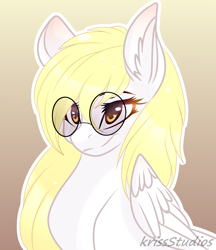 Size: 2500x2900 | Tagged: safe, artist:krissstudios, oc, oc only, oc:sally lovely, pegasus, pony, female, glasses, gradient background, high res, mare, solo