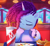 Size: 1570x1436 | Tagged: safe, artist:maren, misty brightdawn, pony, unicorn, g5, blurry background, bracelet, burger, cornrows, crystal tea room, cute, depth of field, drink, eating, eye clipping through hair, eyebrows, eyebrows visible through hair, eyes closed, female, food, freckles, french fries, friendship bracelet, hamburger, hoof in mouth, jewelry, mare, messy eating, mistybetes, rebirth misty, restaurant, scene interpretation, signature, solo, spider-man: into the spider-verse, unshorn fetlocks