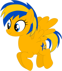 Size: 1280x1466 | Tagged: safe, artist:beny2000, oc, oc only, oc:flare spark, pegasus, pony, g4, female, flying, mare, simple background, smiling, solo, transparent background, vector