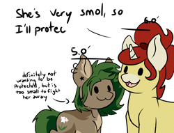 Size: 2636x2016 | Tagged: safe, artist:noxi1_48, oc, oc only, oc:treble pen, pony, unicorn, daily dose of friends, duo, ear piercing, earring, high res, jewelry, open mouth, open smile, piercing, simple background, smiling, smol, transparent background