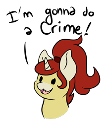 Size: 1572x1800 | Tagged: safe, artist:noxi1_48, oc, oc:treble pen, pony, unicorn, daily dose of friends, bust, crime, open mouth, open smile, simple background, smiling, solo, transparent background