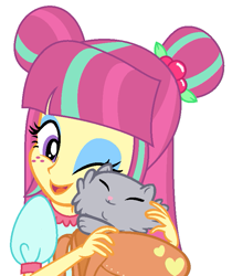 Size: 659x784 | Tagged: safe, artist:sarahalen, sour sweet, cat, human, equestria girls, g4, my little pony equestria girls: friendship games, alternate universe, base used, cute, female, kitten, role reversal, simple background, solo, sourbetes, white background