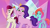 Size: 1280x720 | Tagged: safe, edit, edited screencap, screencap, jazz hooves, pipp petals, rocky riff, earth pony, pegasus, pony, g5, mane melody, my little pony: tell your tale, spoiler:g5, spoiler:my little pony: tell your tale, female, jazz hooves has ears!, male, mare, physique difference, raised hoof, smiling, stallion, trio, wingless