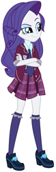 Size: 528x1616 | Tagged: safe, artist:sarahalen, rarity, human, equestria girls, g4, my little pony equestria girls: friendship games, alternate universe, base used, clothes, crystal prep academy uniform, female, role reversal, school uniform, simple background, solo, white background