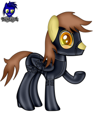 Size: 3840x4154 | Tagged: safe, artist:damlanil, oc, oc only, oc:ferb fletcher, pegasus, pony, bdsm, bodysuit, bondage, bondage mask, boots, catsuit, clothes, collar, commission, corset, folded wings, gag, gimp suit, high heels, high res, hood, latex, latex boots, latex suit, male, muzzle gag, pegasus oc, raised hoof, rubber, shiny, shoes, show accurate, signature, simple background, solo, stallion, suit, transparent background, vector, wings