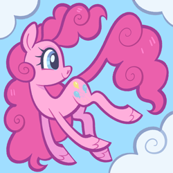 Size: 5000x5000 | Tagged: safe, artist:pilesofmiles, pinkie pie, earth pony, pony, g4, cloud, cloudy, floating, sky, solo