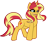 Size: 2000x1650 | Tagged: safe, artist:chaosknight, sunset shimmer, pony, unicorn, equestria girls, g4, concave belly, female, mare, open mouth, simple background, solo, transparent background