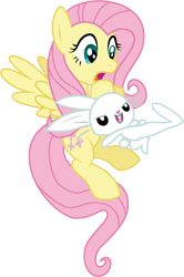 Size: 6000x9011 | Tagged: safe, artist:twilirity, angel bunny, fluttershy, pegasus, pony, rabbit, fighting is magic, g4, .svg available, absurd resolution, animal, kicking, simple background, transparent background, vector