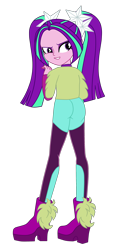 Size: 1900x3552 | Tagged: safe, artist:gmaplay, aria blaze, human, equestria girls, equestria girls specials, g4, my little pony equestria girls: better together, my little pony equestria girls: sunset's backstage pass, arse-ia blaze, ass, butt, female, looking back, simple background, solo, transparent background