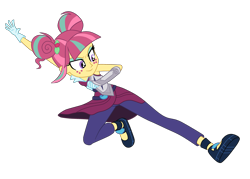 Size: 3489x2500 | Tagged: safe, artist:gmaplay, sour sweet, human, equestria girls, g4, my little pony equestria girls: friendship games, friendship games outfit, high res, kicking, simple background, solo, transparent background, tri-cross relay outfit, tricross relay