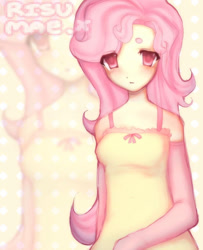 Size: 828x1019 | Tagged: safe, artist:risumae.x, fluttershy, human, g4, breasts, clothes, evening gloves, gloves, humanized, long gloves, looking at you, solo, stupid sexy fluttershy, zoom layer