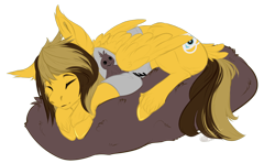 Size: 1920x1135 | Tagged: safe, artist:requiem♥, pegasus, pony, alex gaskarth, all time low, clothes, commission, dyed mane, dyed tail, ear fluff, eyes closed, folded wings, hoof fluff, lying down, male, plushie, ponified, prone, shirt, simple background, sleeping, solo, stallion, t-shirt, tail, tail feathers, transparent background, unshorn fetlocks, wings, ych result