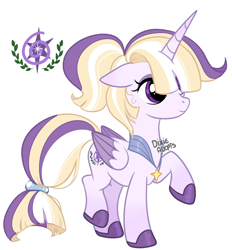 Size: 2500x2691 | Tagged: safe, artist:dixieadopts, oc, oc only, oc:radiant sparkle, alicorn, pony, alicorn oc, female, high res, horn, mare, offspring, parent:prince blueblood, parent:twilight sparkle, parents:twiblood, simple background, solo, transparent background, wings