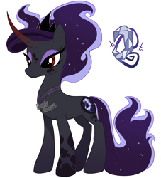 Size: 2571x2827 | Tagged: safe, artist:dixieadopts, oc, oc only, pony, unicorn, female, high res, mare, offspring, parent:king sombra, parent:princess luna, parents:lumbra, simple background, solo, transparent background