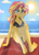 Size: 5568x7656 | Tagged: safe, artist:emeraldblast63, sunset shimmer, human, equestria girls, g4, barefoot, beach, belly button, bikini, black nail polish, breasts, cleavage, clothes, feet, female, human sunset, nail polish, nails, solo, stupid sexy sunset shimmer, swimsuit, tattoo, toenail polish, toenails, water