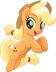 Size: 787x1009 | Tagged: safe, applejack, earth pony, pony, g4, my little pony: the movie, official, cowboy hat, female, hat, legs together, mare, open mouth, open smile, render, simple background, smiling, solo, stock vector, transparent background