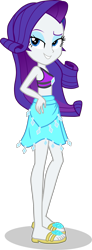 Size: 1513x4100 | Tagged: safe, alternate version, artist:dustinwatsongkx, rarity, human, equestria girls, g4, my little pony equestria girls: better together, bikini, clothes, feet, female, high res, rarity's blue sarong, rarity's purple bikini, sandals, sarong, simple background, solo, swimsuit, transparent background, vector