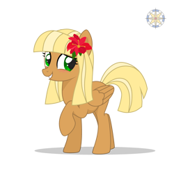 Size: 3500x3500 | Tagged: safe, artist:r4hucksake, oc, oc only, oc:center punch, pegasus, pony, female, flower, flower in hair, high res, mare, raised hoof, simple background, solo, transparent background