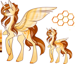 Size: 1280x1106 | Tagged: safe, artist:velnyx, oc, oc only, oc:honey seeker, alicorn, pony, female, mare, reference sheet, simple background, solo, transparent background