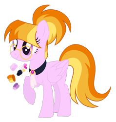 Size: 1543x1623 | Tagged: safe, artist:monochrome-sunsets, oc, oc only, pegasus, pony, g4, female, glasses, magical lesbian spawn, mare, offspring, parent:spitfire, parent:twilight sparkle, simple background, solo, transparent background