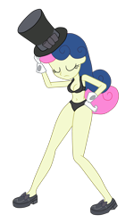 Size: 2300x3829 | Tagged: safe, artist:gmaplay, bon bon, sweetie drops, human, equestria girls, g4, belly button, bikini, black bikini, black swimsuit, breasts, cleavage, clothes, female, high res, simple background, solo, swimsuit, transparent background