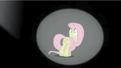 Size: 599x337 | Tagged: safe, screencap, fluttershy, pegasus, pony, filli vanilli, g4, animated, avengers: infinity war, black and white, disintegration, fear, female, flutterguy, gif, grayscale, i don't feel so good, implied death, mare, monochrome, panic, panicking, scared, terrified, you know for kids