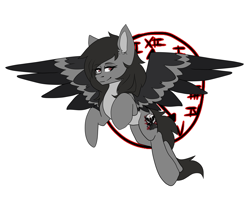 Size: 3857x3193 | Tagged: safe, artist:oddends, oc, oc only, oc:praenuntia mortis, pegasus, pony, base used, clock, high res, latin, looking at you, simple background, solo, the harbinger of death, white background